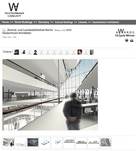 Die Zentral- und Landesbibliothek Berlin erhält den World Architecture Community Award